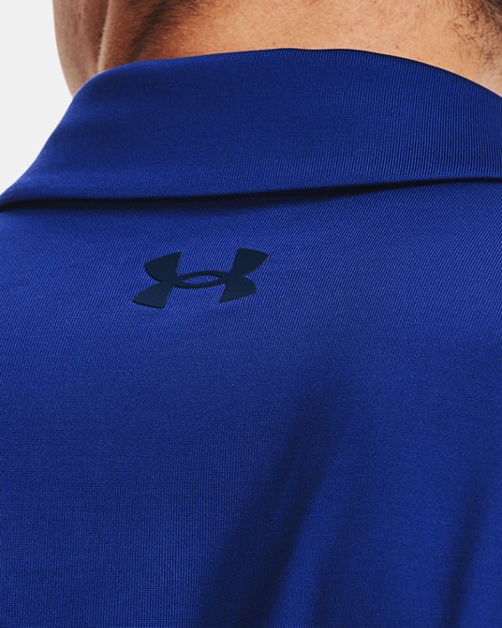 Men's UA Playoff Long Sleeve Playoff Polo, Blue, pdpMainDesktop image number 3